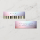 モダン,トレンディー,ピアノ鍵,音楽先生 スキニー名刺 (正面/裏面)