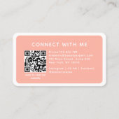 モダン,トレンディー, QRコード，サロン 名刺 (裏面)