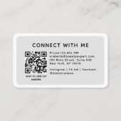 モダン,トレンディー, QRコード，サロン 名刺 (裏面)