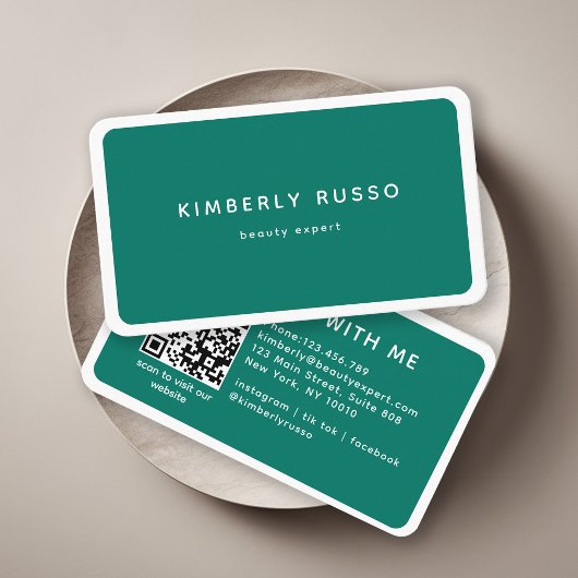 モダン,トレンディー, QRコード，サロン 名刺