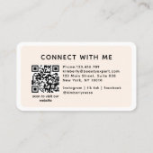 モダン,トレンディー, QRコード，サロン 名刺 (裏面)