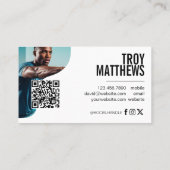 モダン トレンディ ボールド パーソナルトレーナー フィットネスコーチ 名刺 (裏面)