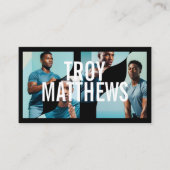 モダン トレンディ ボールド パーソナルトレーナー フィットネスコーチ 名刺 (正面)