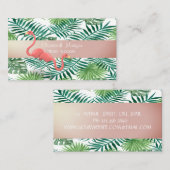 モダン，トロピカルパ葉ーム, Flamingos 名刺 (正面/裏面)