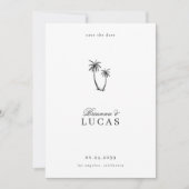 モダン トロピカル おしゃれ 名前 デスティネーション ウェディング セーブザデート (正面)
