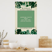 モダン トロピカル ウェディング フォトブース プロップ フレーム ポスター (キッチン)