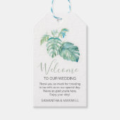 モダン トロピカル ウォーターカラー グリーン ウェルカム ギフトタグ (正面)