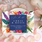 モダン トロピカル カラフル 秋のウェディング 招待状