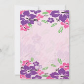 モダン トロピカル ハイビスカス フラワー ブライダル シャワー 招待状 (裏面)