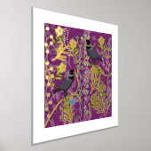 モダン トロピカル バード アブストラクト フラワアート 箔ポスター (レイダウン)