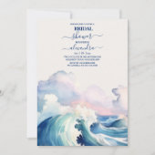 モダン トロピカル ビーチ オーシャン  ブライダルシャワー 招待状 (正面)