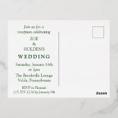 モダン トロピカル 私たち結婚しました 秘密の挙式 披露宴 箔招待状ポストカード (裏面)