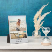 モダン ドッグ グレー オーダーメイド ペット コラージュ フォト フォトプラーク (側面)