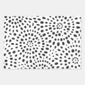 モダン ドット パターン 黒と白 ラッピングペーパーシート (正面2)