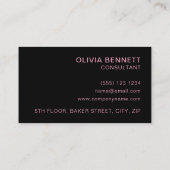 モダン ドット ブラック ピンク 名刺 (裏面)