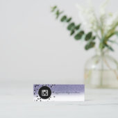 モダン,ドット,紫のグリッターInstagramソーシャルメディア スキニー名刺 (スタンド正面)