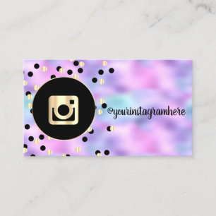 モダン ドット Instagram ソーシャルメディア ホログラフィック 名刺