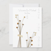 モダン ドライ ミードウ フラワーズ セーブ ザ デート 招待状 (正面)