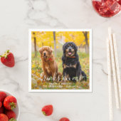 モダン ドリンク オープン バー 犬 写真 ペット ウェディング スタンダードカクテルナプキン (インサイチュ)