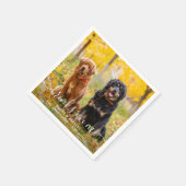 モダン ドリンク オープン バー 犬 写真 ペット ウェディング スタンダードカクテルナプキン (角)