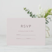 モダン ニュートラルなプラムの結婚式出欠確認 招待状 (スタンド正面)