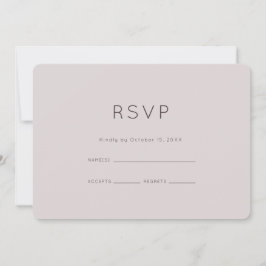 モダン ニュートラルパープルの結婚式出欠確認カード 招待状