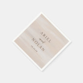 モダン ニュートラル ウォーターカラー エレガント ウェディング スタンダードカクテルナプキン (角)