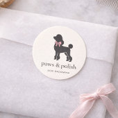 モダン ニュートラル ドッグ グルーマー ロゴ クラシック ラウンド ラウンドシール