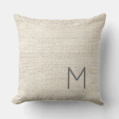 モダン ニュートラル マスカリン イニシャル、フルネーム デコ クッション (正面)