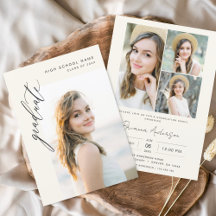 モダン ニュートラル ミニマル フォト 卒業パーティ