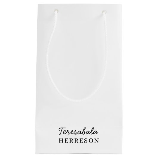 モダン ニュートラル モノグラム デザイン スモールペーパーバッグ (正面)