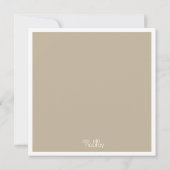 モダン ニュートラル Save the Date スクエア フォト カード (裏面)