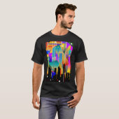 モダン ニューヨーク 幾何学的形状 アブストラクト Tシャツ (正面フル)