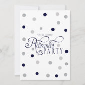 モダン ネイビーグリッター 退職パーティー招待状 招待状 (裏面)