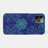 モダン ネイビーブルー グリーン 花の葉 模様 Case-Mate iPhoneケース (裏面(横))