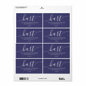 モダン ネイビーブルー ファミリー 返送先住所 ラベル (フルシート)