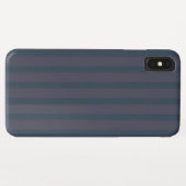 モダン ネイビーブルー プラム ストライプ Case-Mate iPhoneケース (裏面(横))