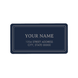 モダン ネイビーブルー ラベル