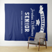 モダン ネイビーブルー 卒業写真撮影用 背景シート タペストリー (インサイチュ(横))