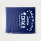 モダン ネイビーブルー 卒業写真撮影用 背景シート タペストリー (正面(横))