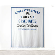 モダン ネイビーブルー 卒業写真撮影用 背景シート