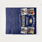 モダン ネイビーブルー 卒業式 4 フォトブース 背景 タペストリー (正面(横))