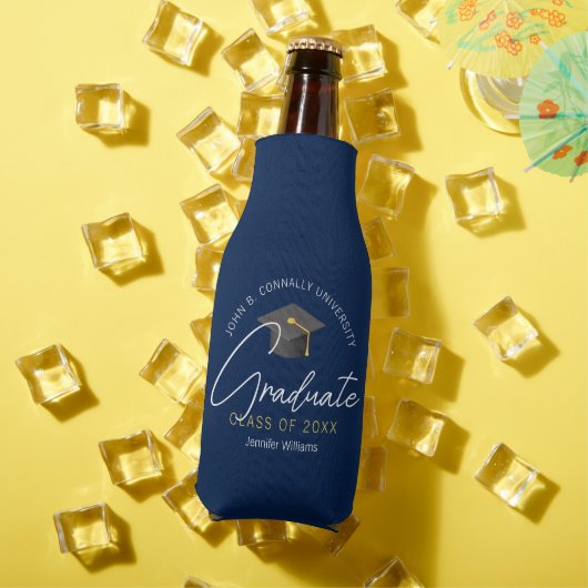 モダン ネイビーブルー 卒業記念パーティー ボトルクーラー (インサイチュ 夏)