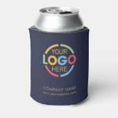 モダン ネイビーブルー 法人 企業 ビジネス ロゴ 缶クーラー (缶裏面)