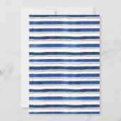 モダン ネイビーブルー 花柄 ゴールドフレーム 結婚式 招待状 (裏面)