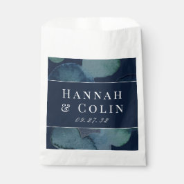 モダン ネイビー エメラルド アブストラクト ウォーターカラー フェイバーバッグ