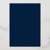 モダン ネイビー ゴールド 卒業パーティー 箔招待状 (裏面)