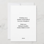 モダン ネイビー メリー＆ブライト 非写真 ホリデー カード (裏面)