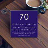 モダン ネイビー "70" パターン アイテスト 70歳の誕生日 招待状