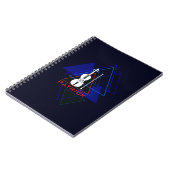 モダン&ネイビ男らしーブルー音楽ヴァイオリンデザイナー ノートブック (左側)